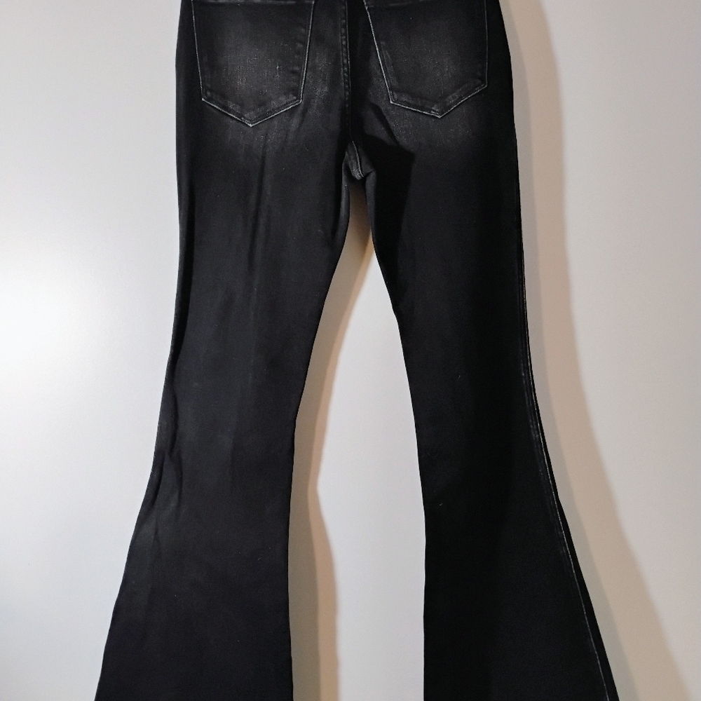 Classic Black Super Flared Women's Jeans Stretch